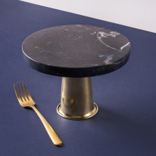 Marble And Copper Cake Stand Black