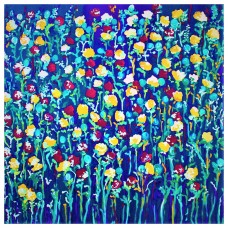 Red and Yellow Roses  Dark Purple Background 2