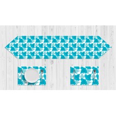 Blue Modern Geometric Table Set 