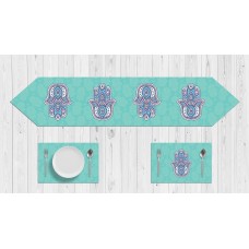 Green and purble Hands pattern Table Set 