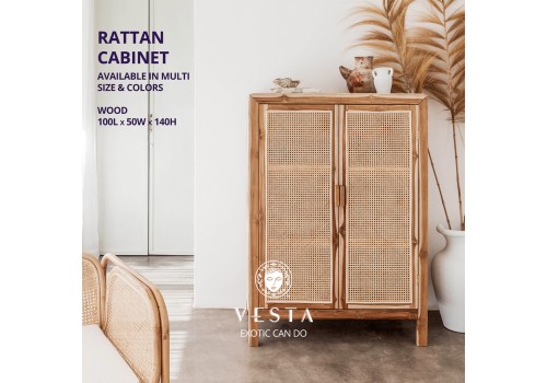 Rattan Cabinet wood