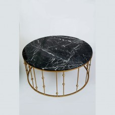 Orb Coffee Table  Gold with Marble Top  